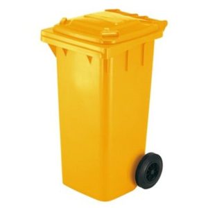 Geltonas 120 litrų konteineris PLASTIKO atliekoms
