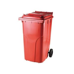 Raudonas 240 ltr konteineris PAVOJINGOMS atliekoms